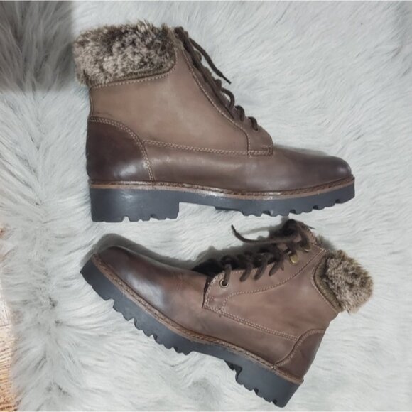 Rare Ultratex Banff Trail Soft Leather Lace up Hiking Boots with Fur lining - Picture 8 of 16